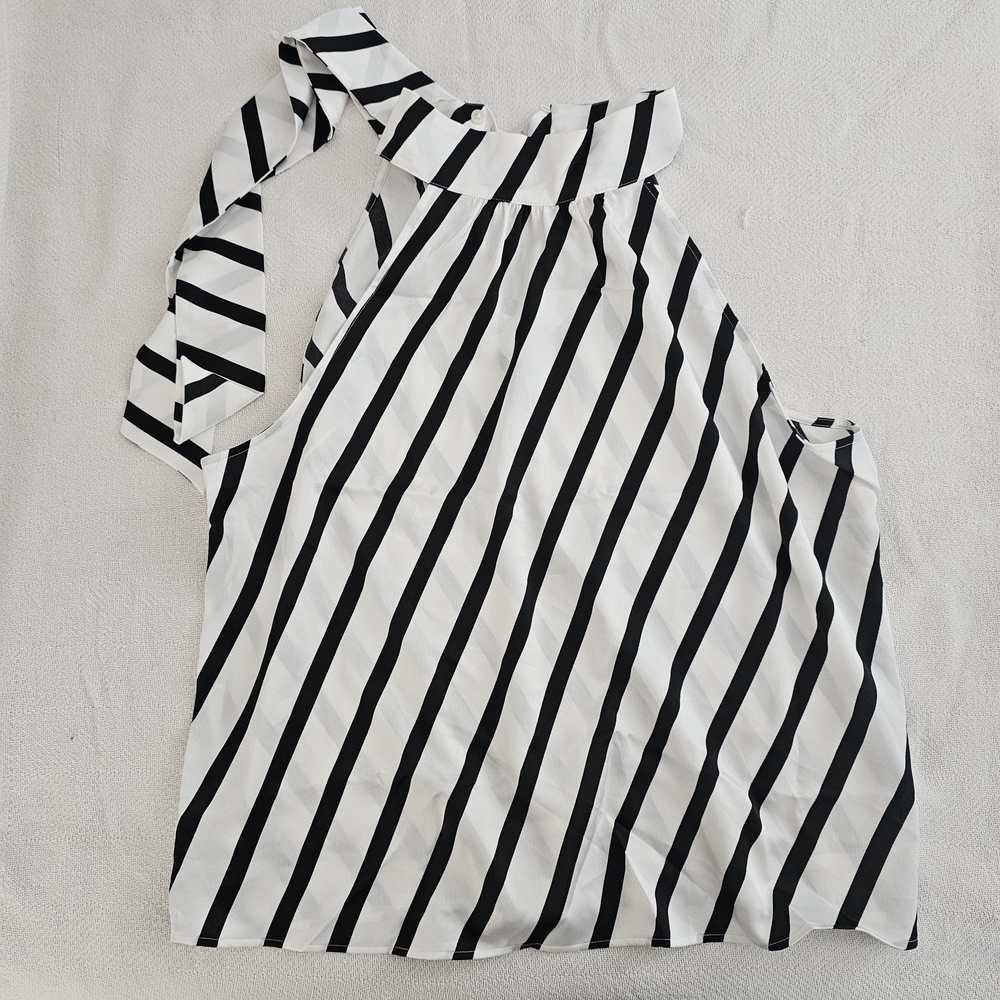 LOFT Monochrome Striped Halter Top